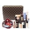 Checkered Makeup Bag;  2Pcs Travel Cosmetic Bags;  Portable Toiletry Organizer for Women;  Lightweight and Waterproof Leather Toiletries Bag for Girl