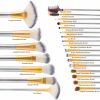 24pcs Makeup Brushes Set Powder Foundation Eyeshadow Eyeliner Lip Champagne