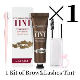 Lashes Eyebrow Tint Kit Professional Fast Perming Dye Brow Mascara Tattoo Cream Waterproof Long Lasting 60 to 90 Days (Color: brown)